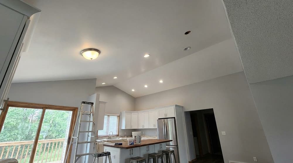 Kitchen ceiling after popcorn removal